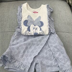 Disney Minnie Mouse Blue Eyelet Romper